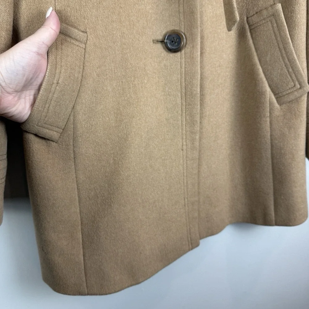 J. Crew Pea Car Coat Women 12 Beige Carrie Wool Cashmere Classic Old Money - Picture 4 of 9
